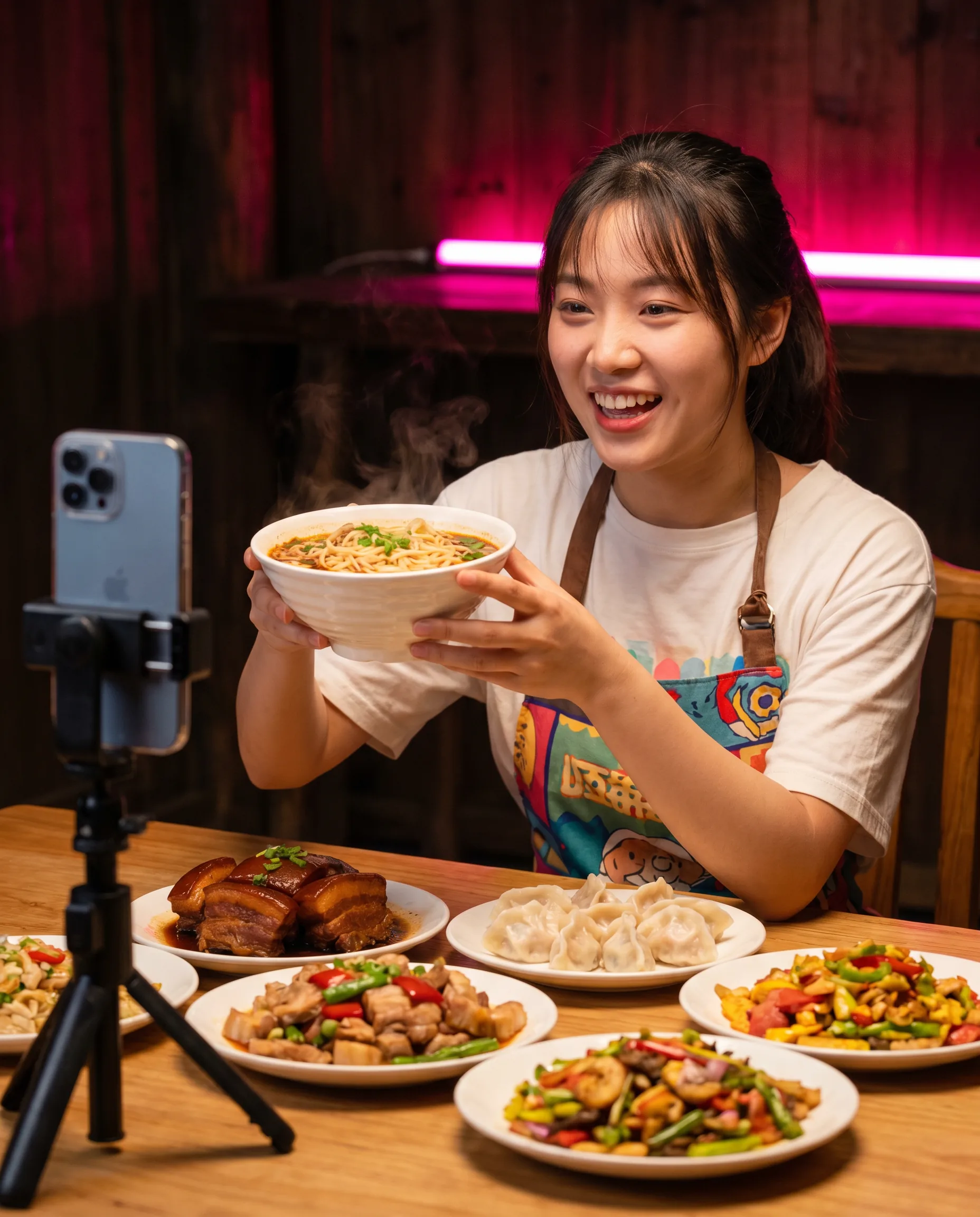 美食达人大胃阿楠形象照